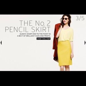 J. Crew no. 2 pencil skirt in yellow